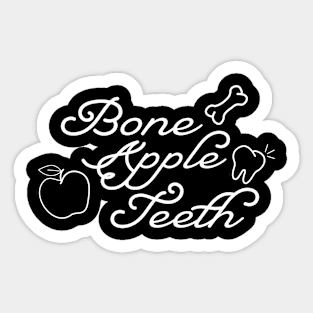 Bone Apple Teeth with Icons Sticker